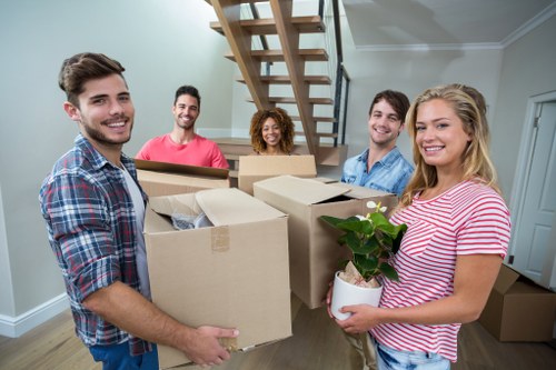 Commercial removals setup for a local Wennington business move