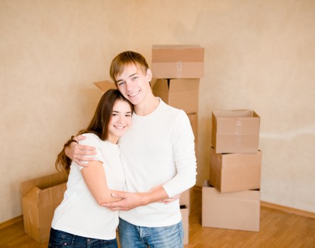 House removals team preparing a move in Wennington
