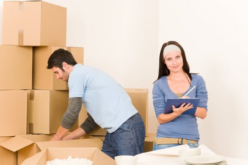 Residential furniture being handled during a Wennington house move
