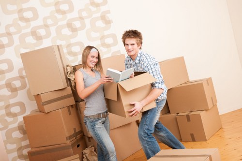 Van transporting boxes and household items for Wennington customers