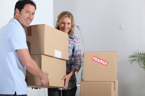 Loading household furniture into a removal van near Wennington